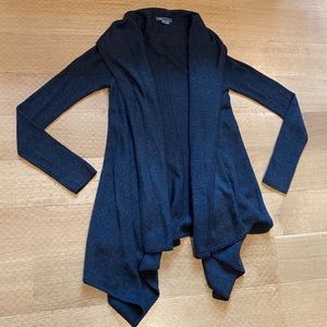 vince cashmere wool cardigan wrap sweater dark grey cozy soft fall xs oversize